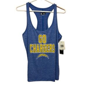 Los Angeles Chargers Women’s Striped Racerback Tank Top. Size L